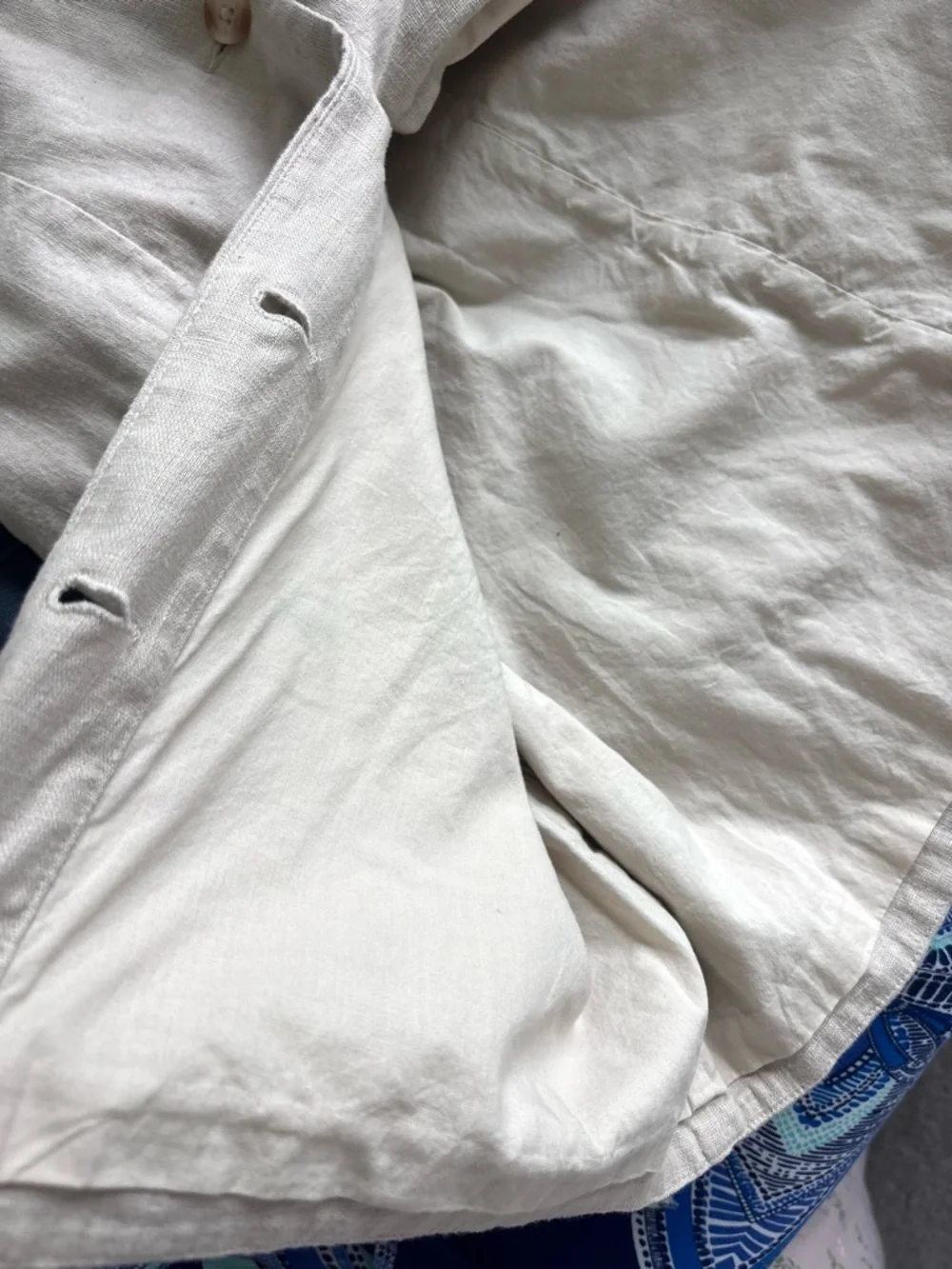 Abercrombie Linen Vest Dress Cotton Neutral Button Front Minimalist Size Small - Picture 7 of 10